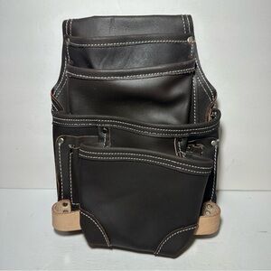 Genuine Leather Tool Pouch Bag Holder Construction Carpenter Work 12inx8.5in NEW